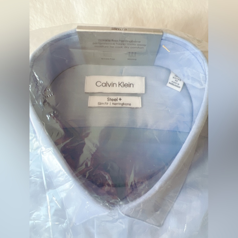 Calvin Klein Men's Steel Stretch Slim Fit Dress Shirt - Picture 9 of 9